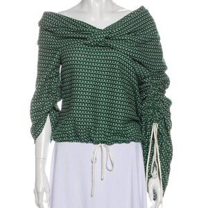 Hellessy Green Off-the-Shoulder Sweater M | US 8